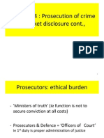 Topic 1 & 4: Prosecution of Crime & Docket Disclosure Cont.