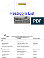 Restroom List: " Leading The Nation in Safety, Mobility, and Customer Satisfaction."