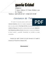 Constancia de Trabajo Peluquería Cristal