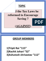 Should The Tax Laws Be Reformed To Encourage Saving ?