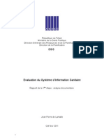 Evaluation Du Système D'information Sanitaire Rapport de La 1ère Étape: Analyse Documentaire