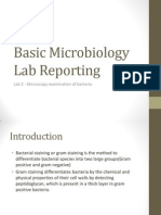 Basic Microbiology Lab Reporting Gram Staining