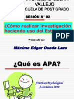 Sesion #02 - ¿Como Realizar Investigaciones en El Estilo Apa