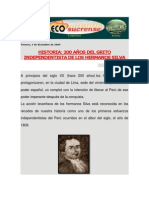 Historia 200 Años Del Grito Independentista de Los Hermanos Silva