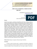 Princípios Da Educação Anarquista: o Orfanato de Prévost