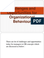 Challenges and Opportunities For Organizational Behaviour