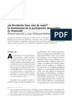 "¿La Revolución Tiene Cara de Mujer? La Feminización de La Participación Democrática en Venezuela", by Rickard Lalander & Juan Velásquez-Atehortúa.