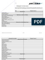 Radiography Curriculum Analysis Grid