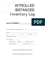 Controlled Substances Inventory Log