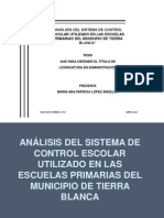 Análisis Del Sistema de Control Escolar EXPOS