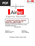 A Dessertarion Report ON: Advertising Strategy Ofairtel Cellular Service and Its Effect On Mobile Users