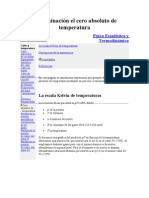 Determinación El Cero Absoluto de Temperatura