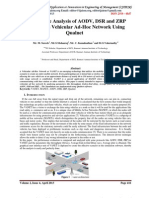 Performance Analysis of AODV, DSR and ZRP Protocols in Vehicular Ad-Hoc Network Using Qualnet