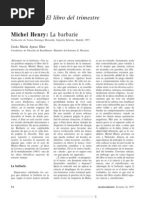 Henry, Michel - La Barbarie