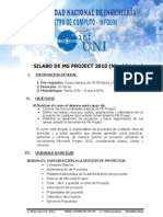 Uni - Silabo de MS Project Basico PDF