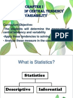 Measures of Central Tendency & Variability