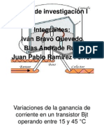 Variaciones de La Ganancia de Corriente en Un