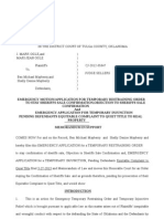 BenMayberrys Emergency Application For Temporary Restraining Order To Stay, Tulsa County, Oklahoma