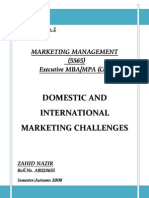 Domestic & International Marketing Challenges