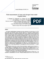 Hydrology: Field Measurements of Water and Nitrogen Losses Under Irrigated Maize