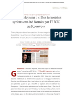 Thierry Meyssan - Des Terroristes Syriens Ont Été Formés Par l'UCK Au Kosovo - Entretien Avec Le Magazine Serbe Geopolitika