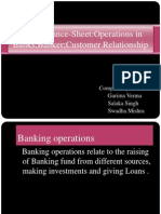 Bank Balance-Sheet:Operations in Banks Banker Customer Relationship