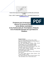 CIIFE. Filosofia en La Formacion Docente (Publicado en NOvedades Educativas)