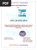 Summer Internship On Amul Butter Milk