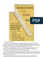 Instructions For The Use of A Slide Rule