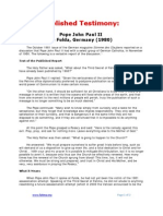 Published Testimony: Pope John Paul II in Fulda, Germany (1980)