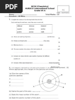 MCW (Chemistry) HURDCO International School Grade VII A: Name: . Total Marks: 10 Duration: 40 Mins. 1