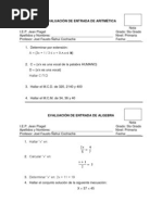 Evaluación de Entrada de Aritmética