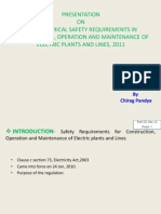 Presentation ON Cea-Electrical Safety Requirements in Construction, Operation and Maintenance of Electric Plants and Lines, 2011