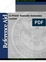 Domestic Extremism Lexicon (U.S. Department of Homeland Security Reference Aid)