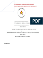 FIRST REPORT OF THE PORTFOLIO COMMITTEE ON MINES AND ENERGY ON DIAMOND MINING (With Special Reference To Marange Diamond Fields) 2009 - 2013 Presented To Parliament June 2013