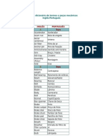 Pequeno Dicionário de Termos e Peças Mecâmicas Ing-Port