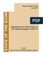 Imperatives For Fiscal Policy in The Federal Budget of 2013-14