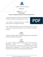 Deliberação Que Aprova o Regulamento Orgânico Da CMP