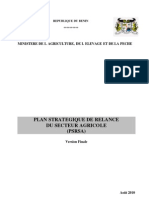 Plan Stratégique de Relance Du Secteur Agricole - BENIN