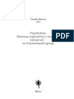 Ejes para Pensar Lo Griego. Claudia T. Mársico