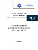 Sujets D Examens de Thermodynamique Avec Solutions