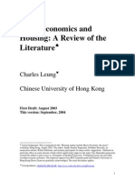 Macroeconomics and Housing A Review of The Literature