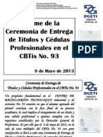 Informe Entrega Titulos - Cedulas Cbtis 93