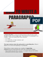 How To Write A Paragraph