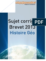 Corrigé Brevet 2013 - Histoire Géographie Education Civique PDF