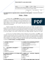 Prueba Cuarta Unidad Leyendas, Mitos y Texto Informativo