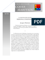 La Distincion Entre Persona e Individuo - Jacques Maritain PDF