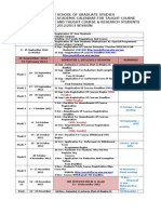 School of Graduate Studies Academic Calendar For Taught Course and Taught Course & Research Students 2012/2013 SESSION