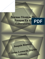 Normas Técnicas de Ensayos en El Laboratorio