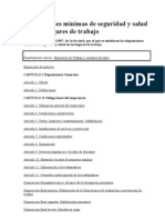 Disposiciones Mínimas de Seguridad y Salud en Los Lugares de Trabajo